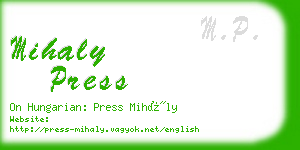 mihaly press business card